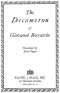 [Gutenberg 23700] • The Decameron of Giovanni Boccaccio